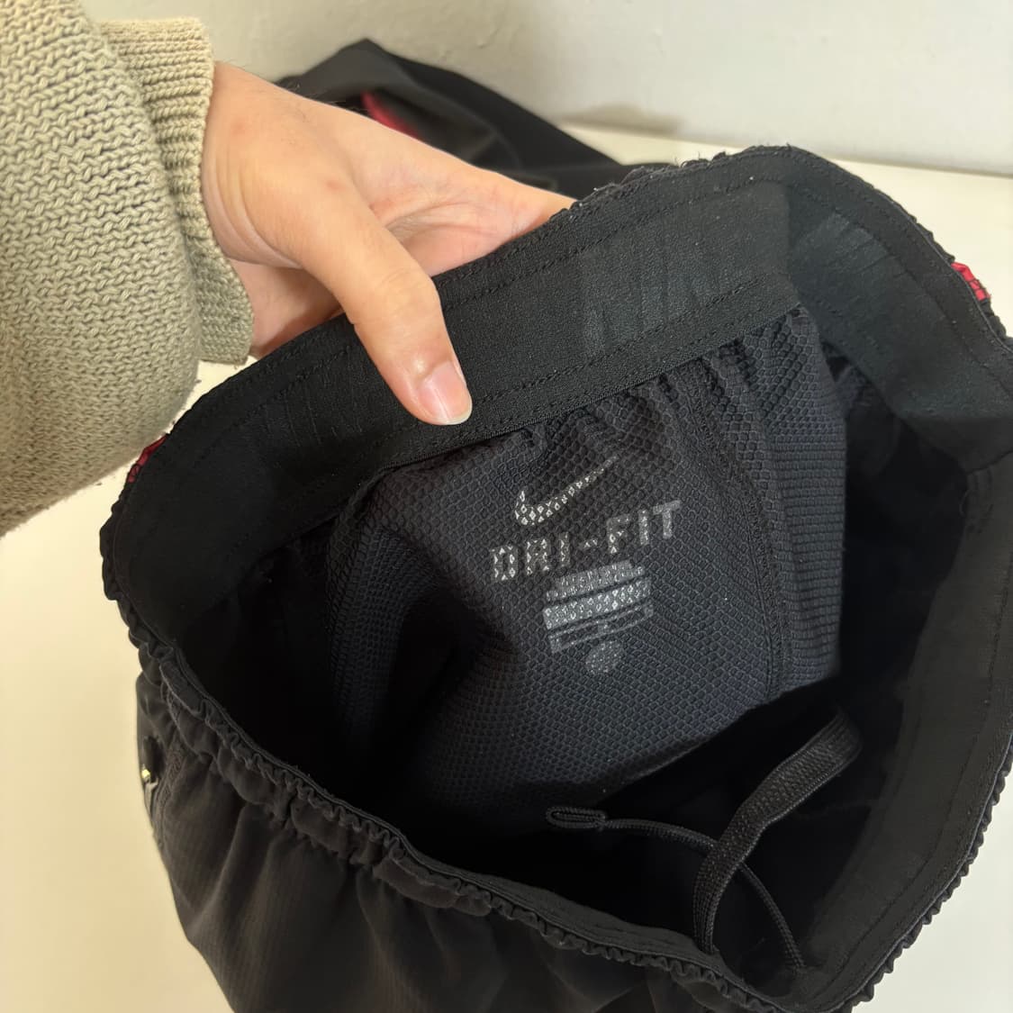 M 나이키 블랙 DRI-FIT 바막재질 트레이닝 7부팬츠 상품이미지3