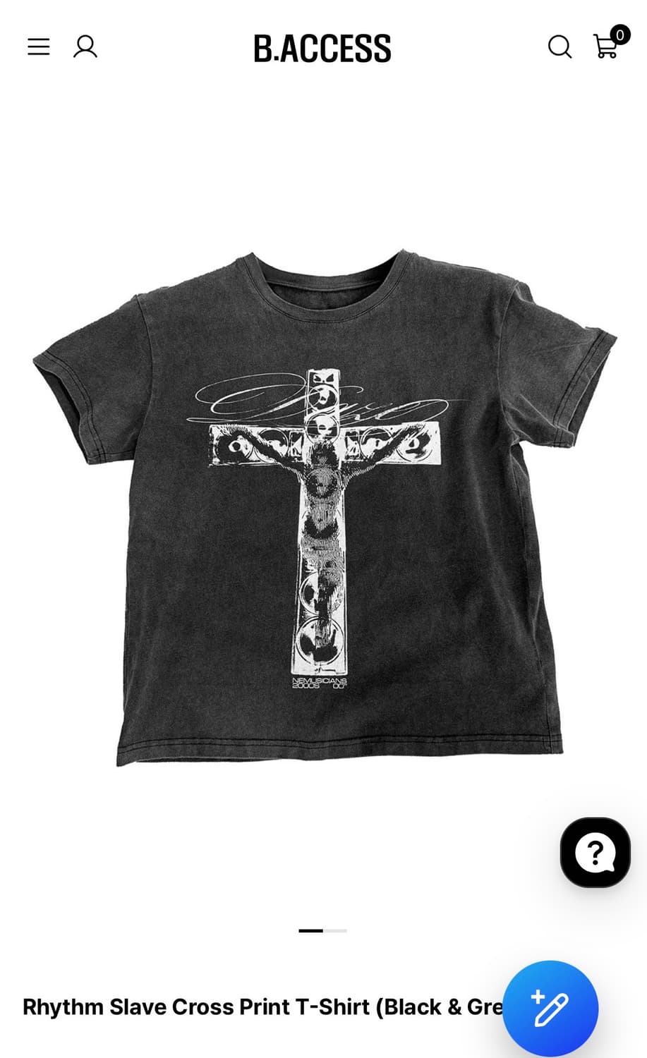 Rhythm Slave Cross Print T-Shirt 비엑세스 1 상품이미지1