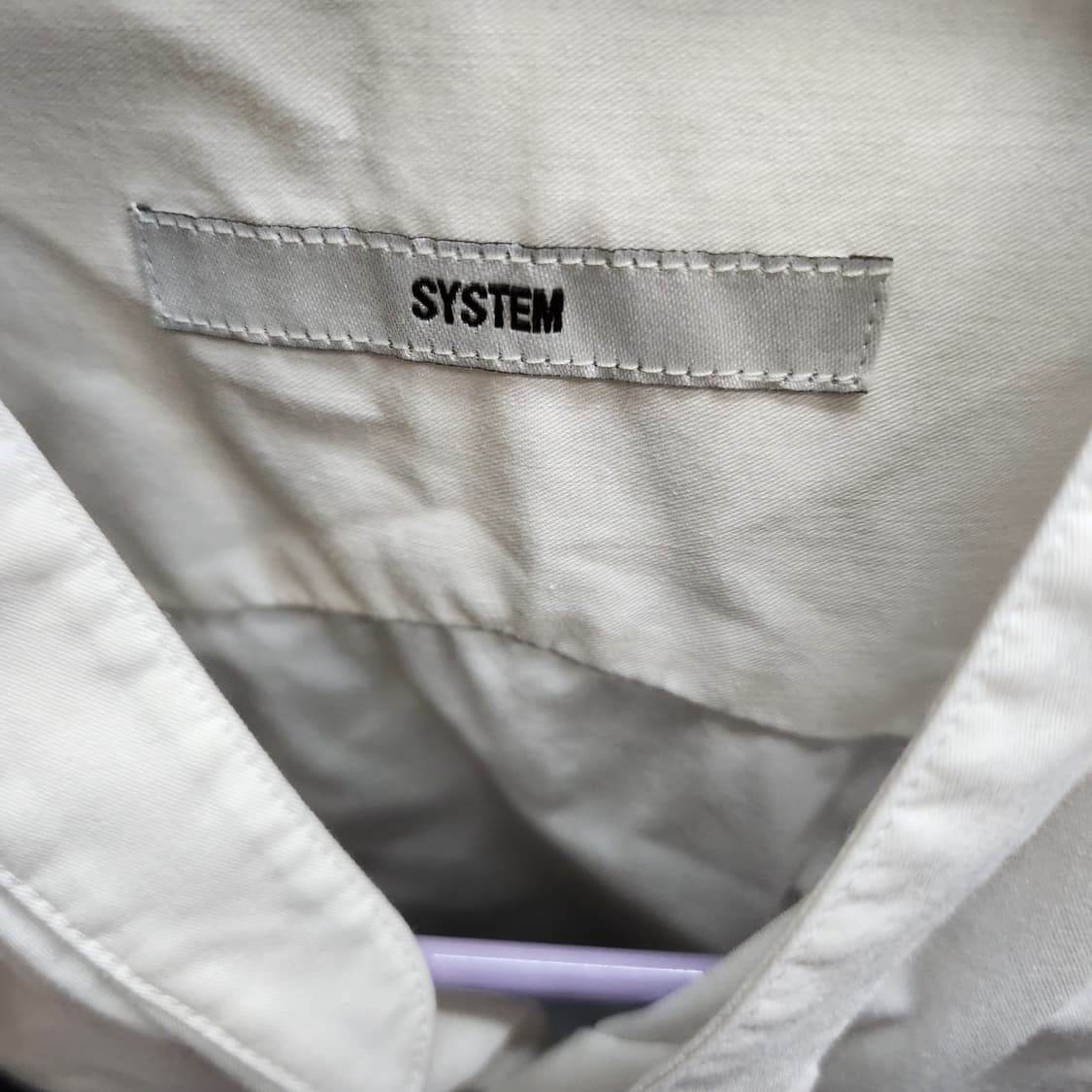 시스템옴므 비대칭 컬러블럭 헨리넥 셔츠 95(M) 상품이미지4