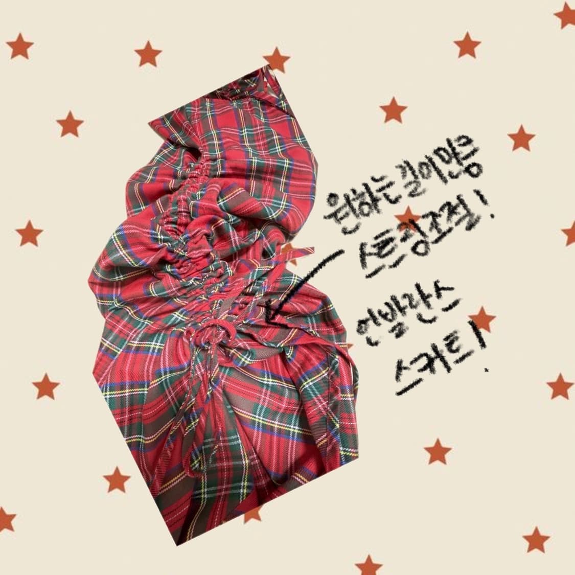 빈티지 레드 체크 언발란스 원피스 상품이미지4