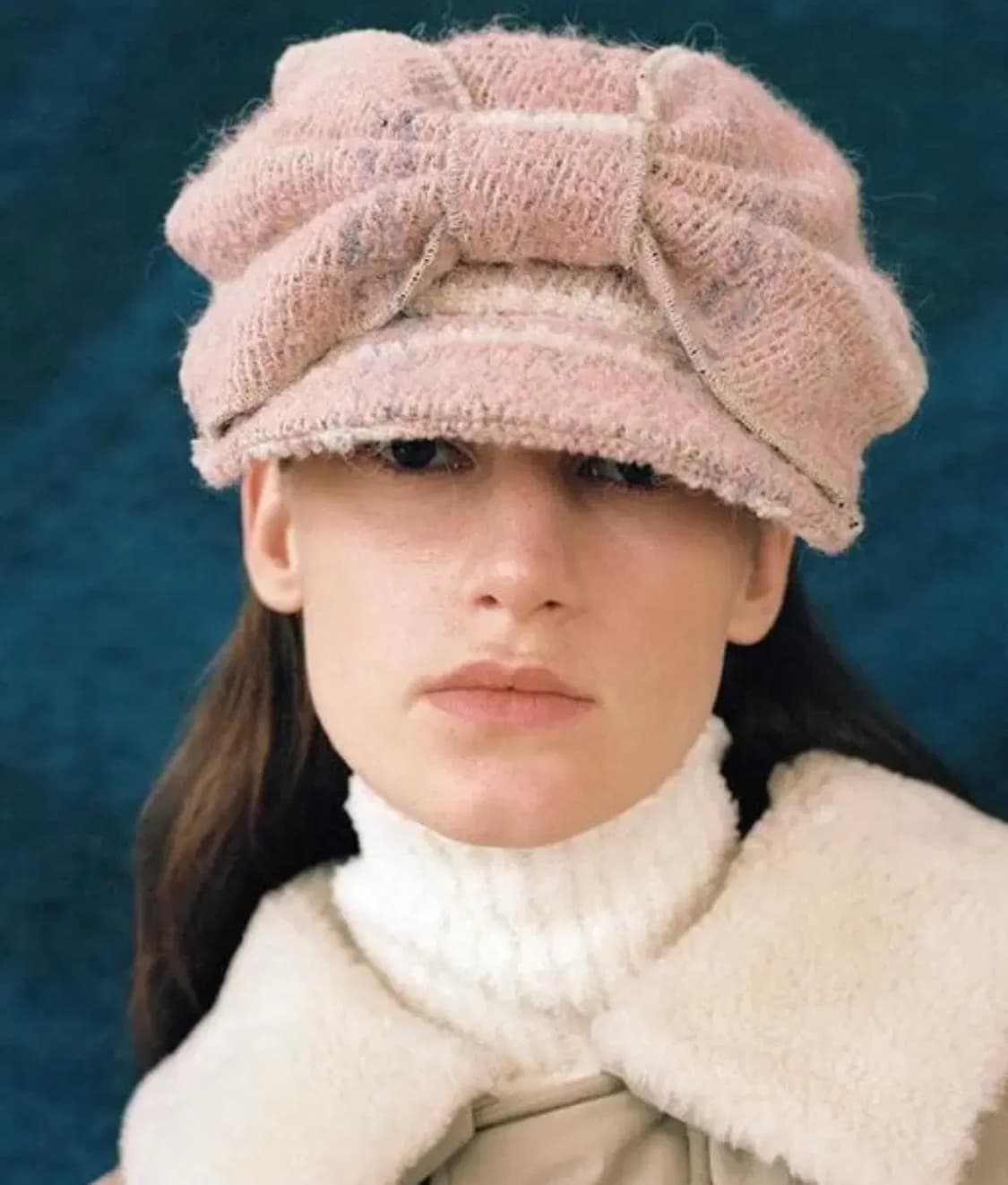 어썸니즈 벨보이 리본캡 스노우 체크핑크 리본 상품이미지1