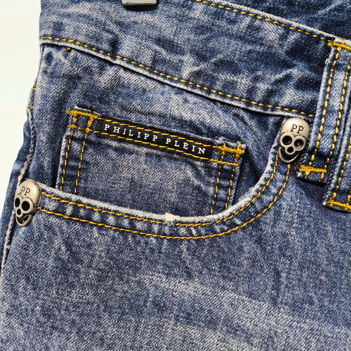 [34] Philipp Plein 디스트로이드 스트레이트 데님 진 상품이미지5