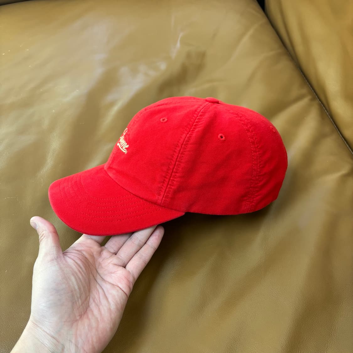 슈프림 6패널 볼캡 모자 24SS 몰스킨 레드 상품이미지5
