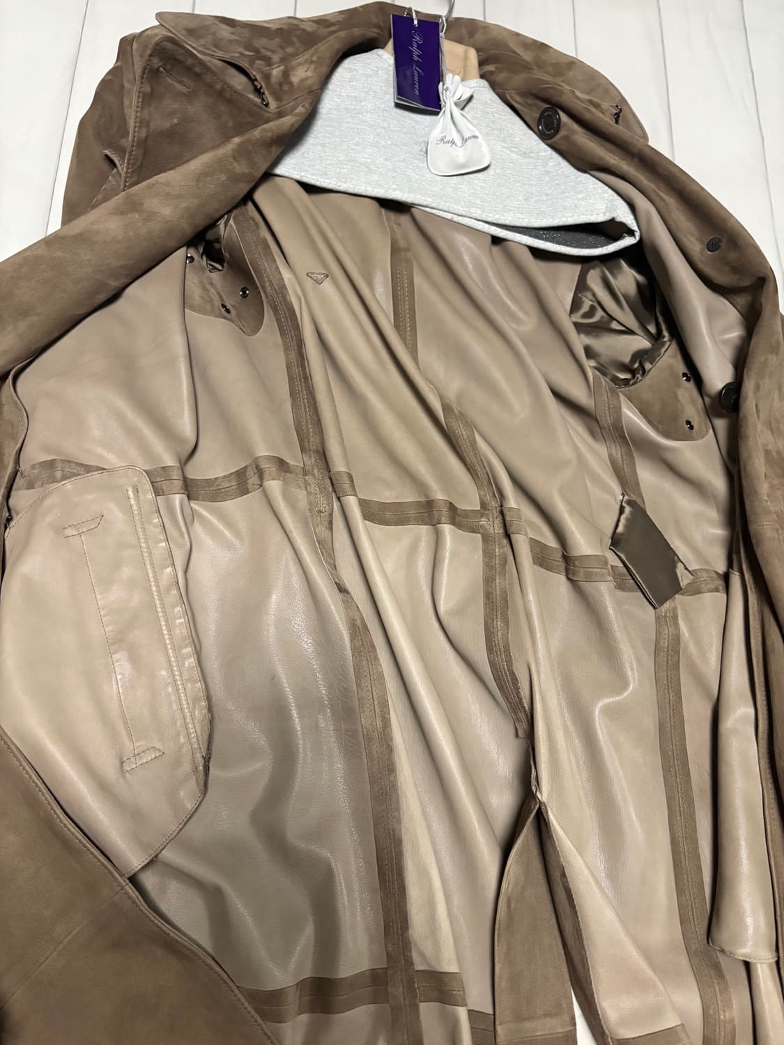 폴로 랄프롤렌 퍼플라벨 스웨이드 코트 S 상품이미지8