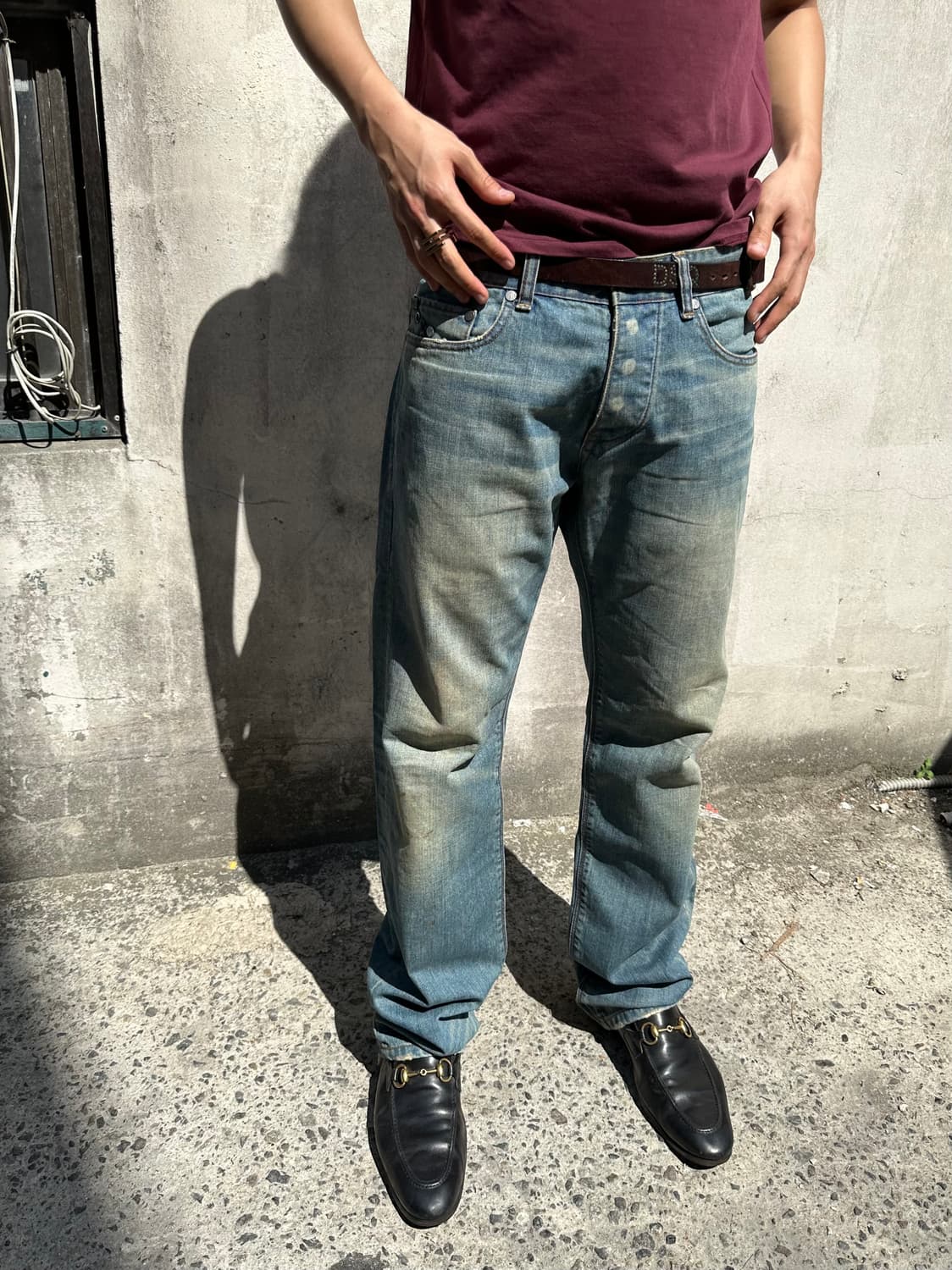 알마니 워싱 스터드 디테일 데님 상품이미지1