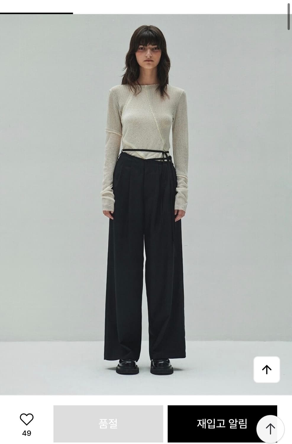DIAGONAL WAIST WIDE TROUSERS (black) 상품이미지1