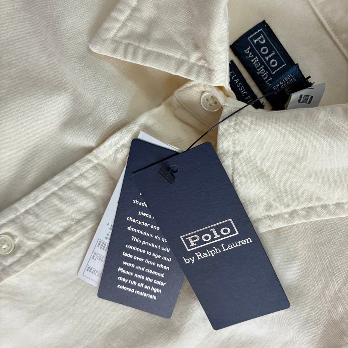 Polo  폴로 랄프로렌 Qr신형 크림 화이트 옥스포드 셔츠 (새상품) 상품이미지4