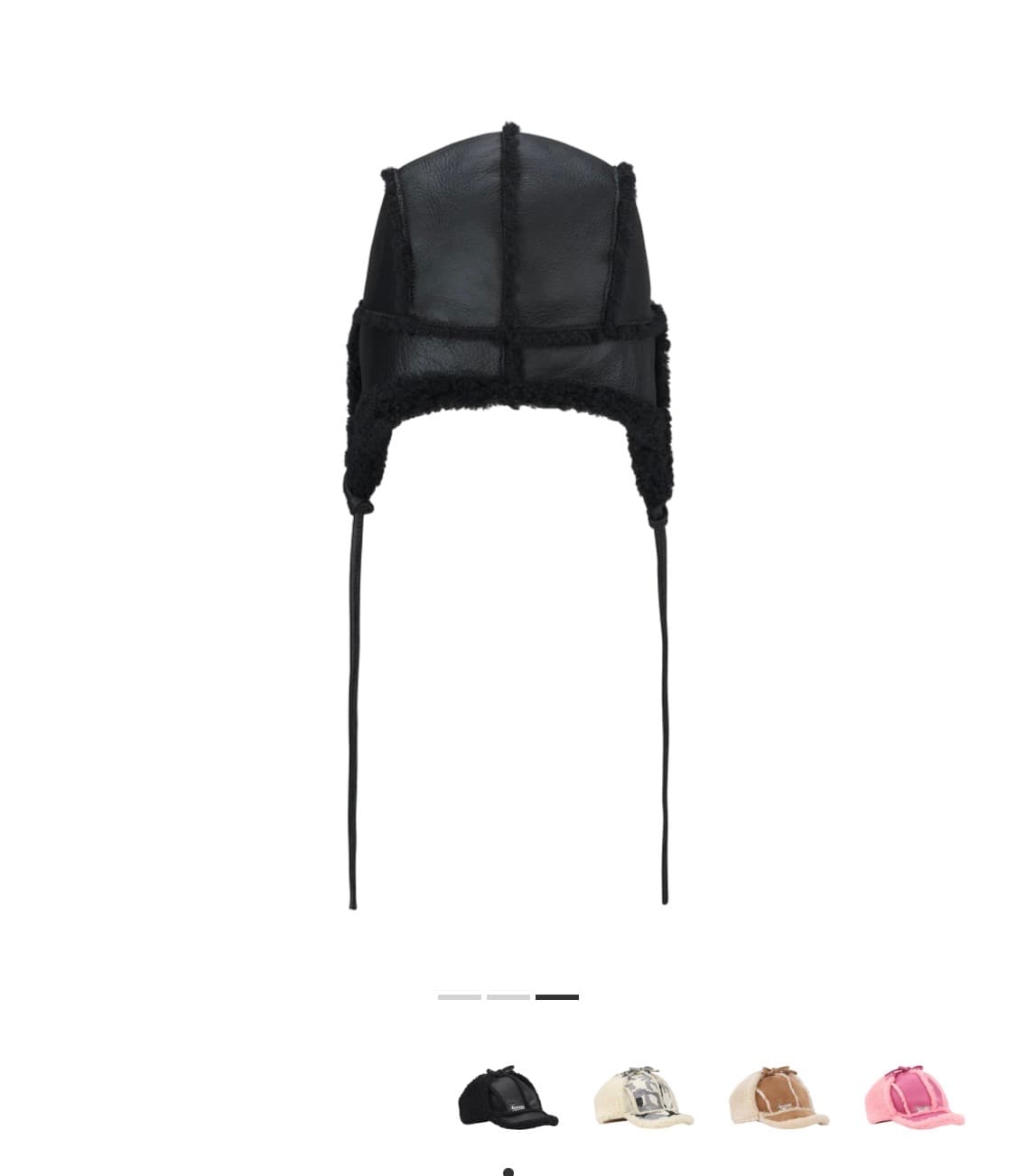 슈프림 셔링 라인드 이어플랩 캡 블랙 - 25FW 상품이미지3