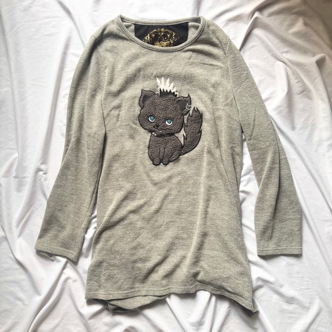 빈티지 고양이 갸루 롱 슬리브 상품이미지1