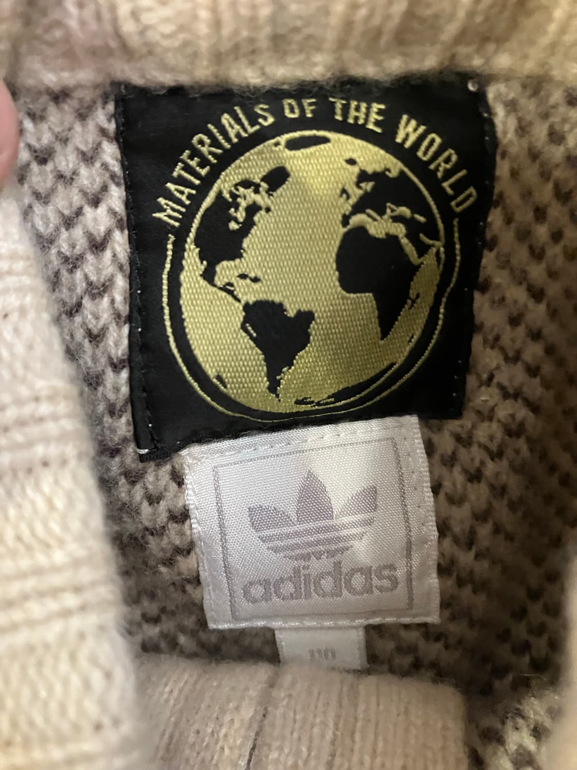 00s 아디다스 캐나다 코위찬 니트집업 아이보리 상품이미지5