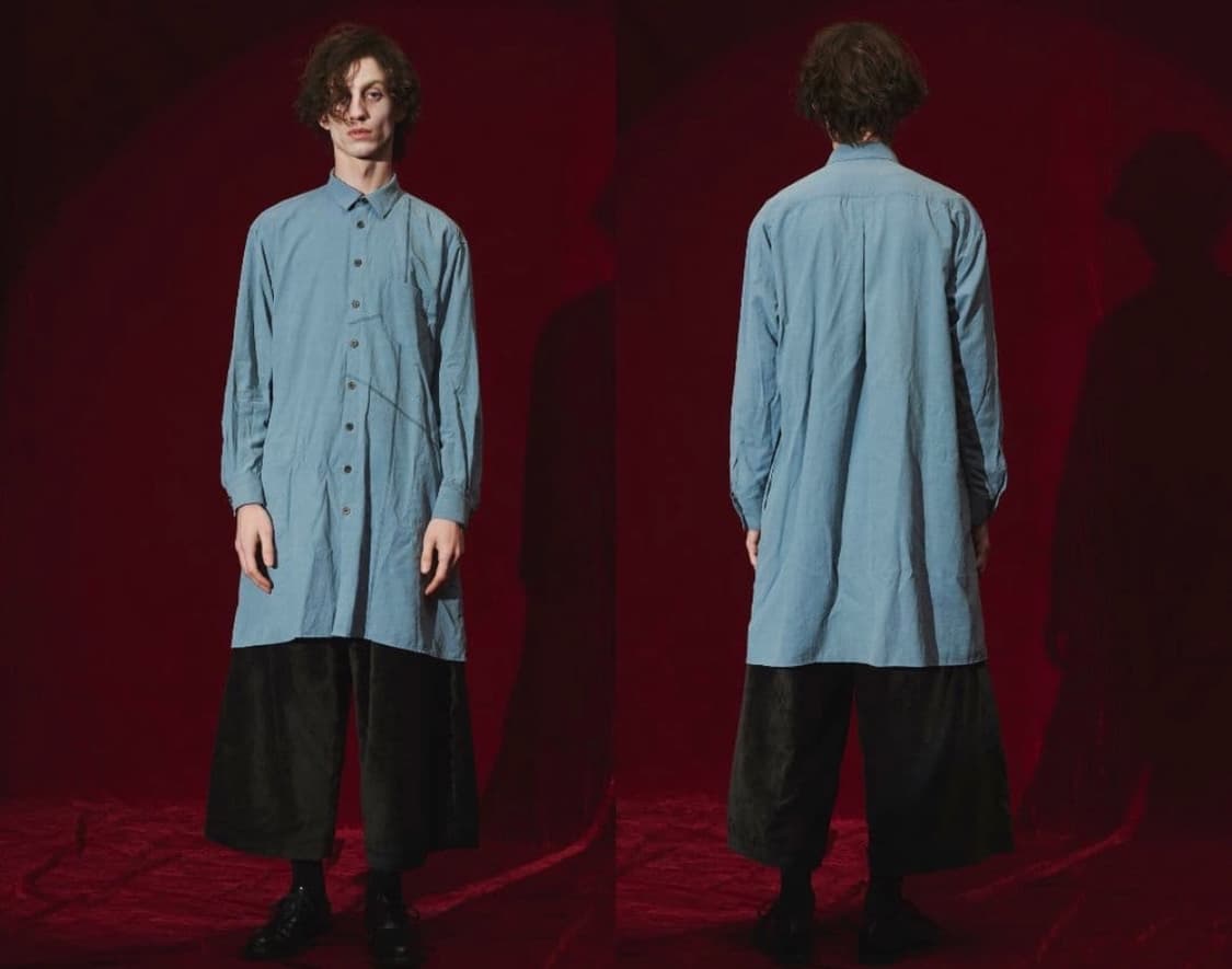 YUTAMATSUOKA noil silk broad long shirt 상품이미지6