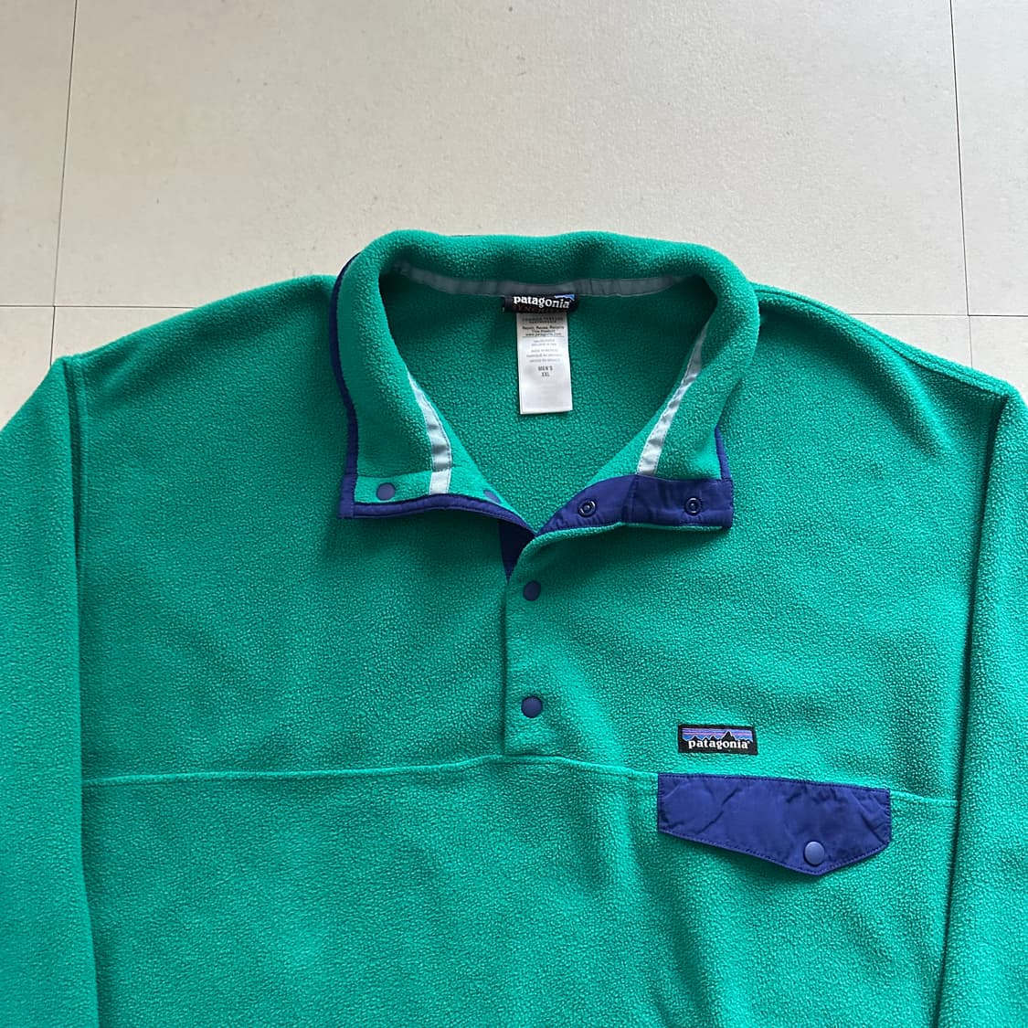파타고니아 신칠라 스냅티 XXL 에메랄드 퍼플 빅사이즈 상품이미지2