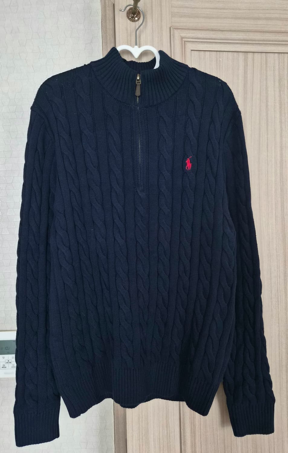 폴로 랄프로렌 네이비 꽈배기 니트 집업 상품이미지1
