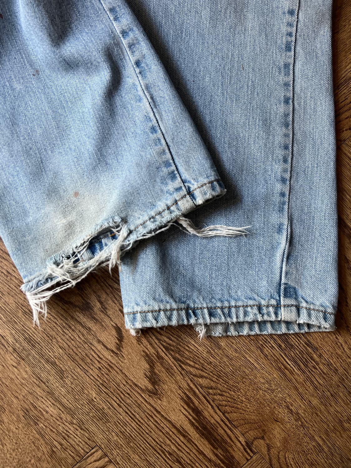 [31]00's 리바이스 USA 505 빈티지 워싱 라이트블루 데님 팬츠 상품이미지6