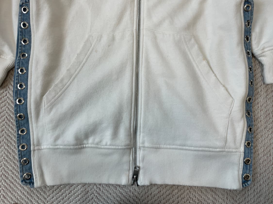 디젤 사이드 데님 아일렛 디테일 롱 후드 집업 J03855 상품이미지2