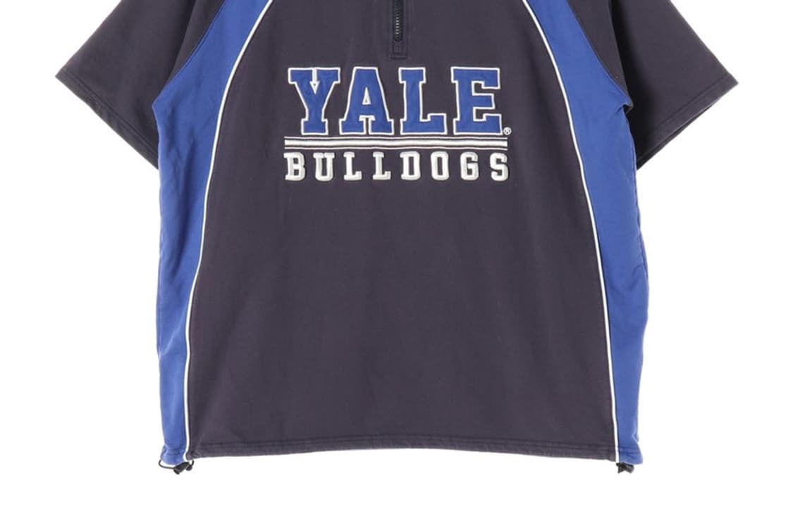 YALE 불독 아치로고 하프 집업 반팔 맨투맨 L 상품이미지4
