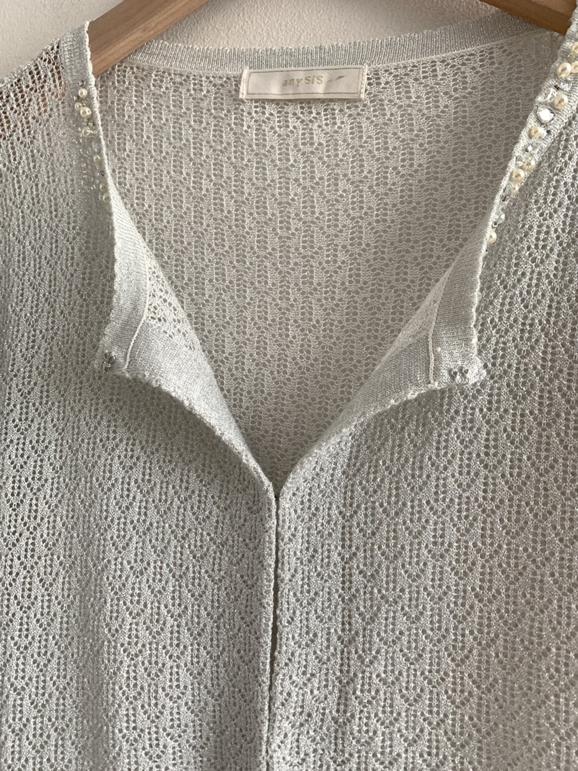 Beads Neck Punching Cardigan 상품이미지7