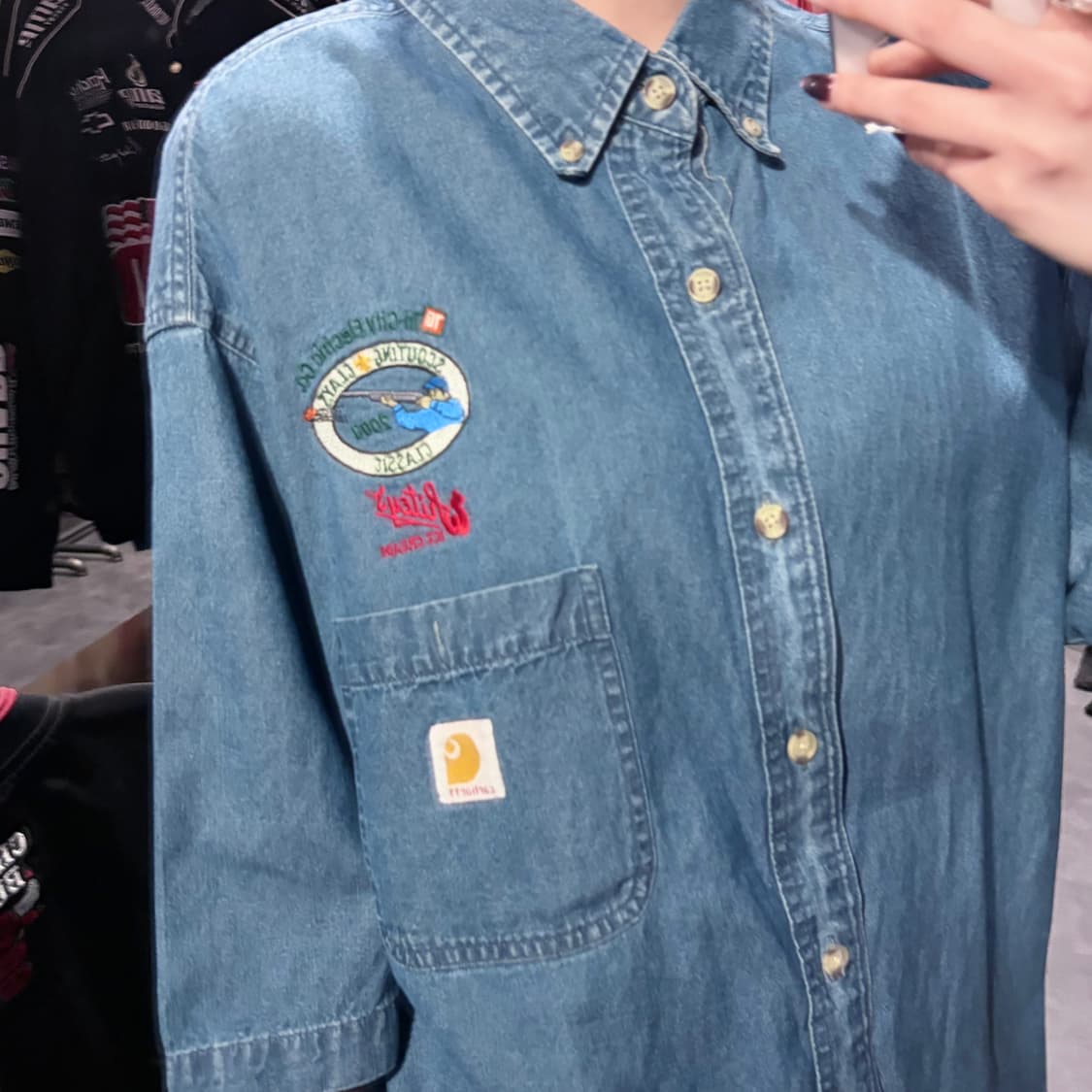 [IM] Carhartt 칼하트 데님 반팔 셔츠 중청 상품이미지5