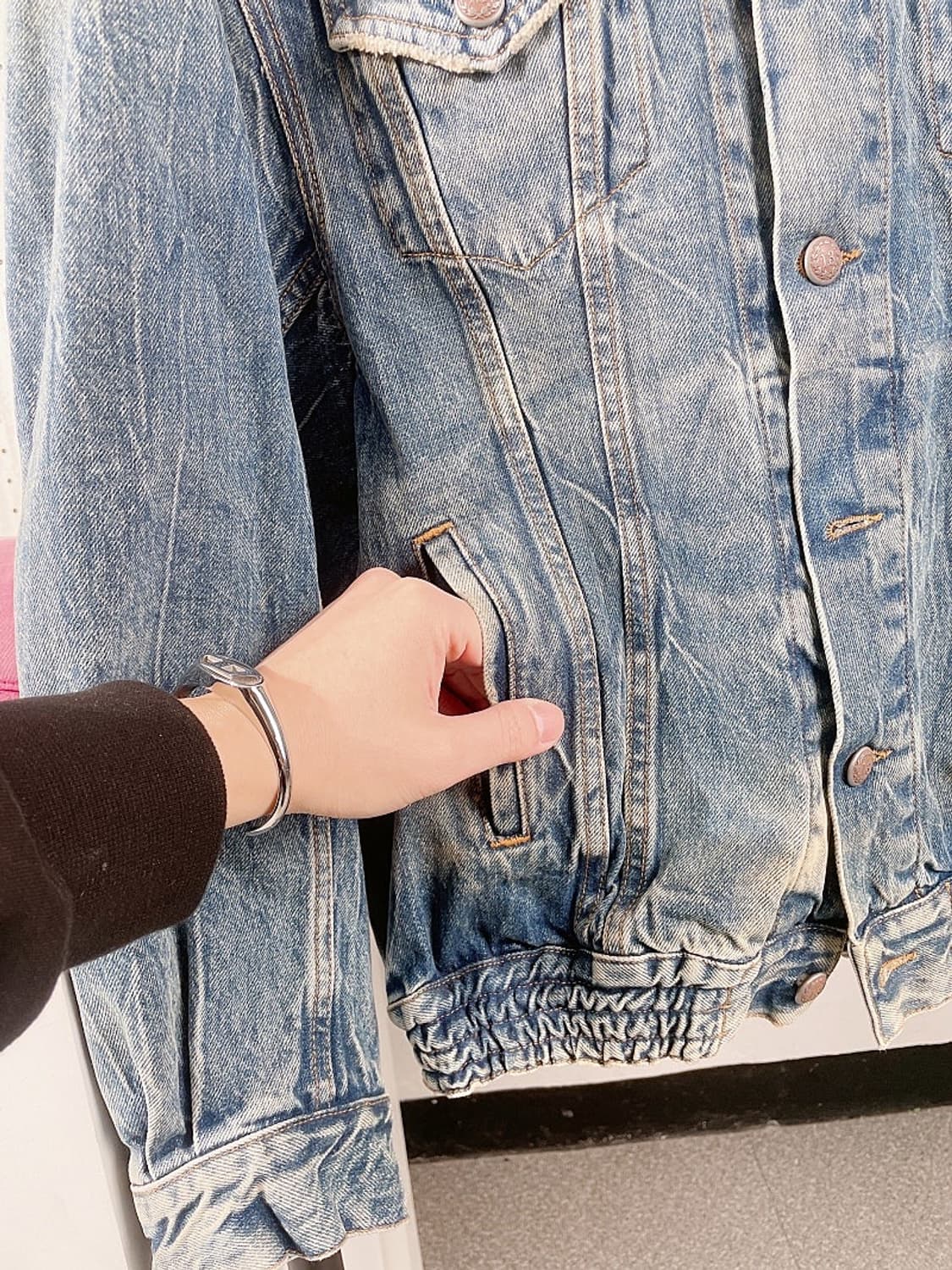 (정품/새상품) R13 알써틴 공용 친치드 웨이스트 데님 자켓 상품이미지3