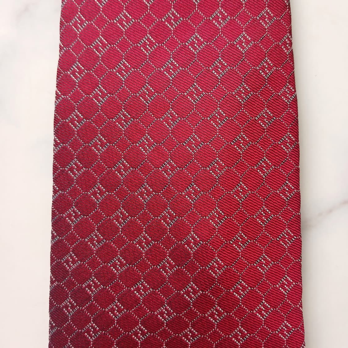 펜디 실크 레드 로고 패턴 넥타이 9cm S~A+등급 E780
 상품이미지5