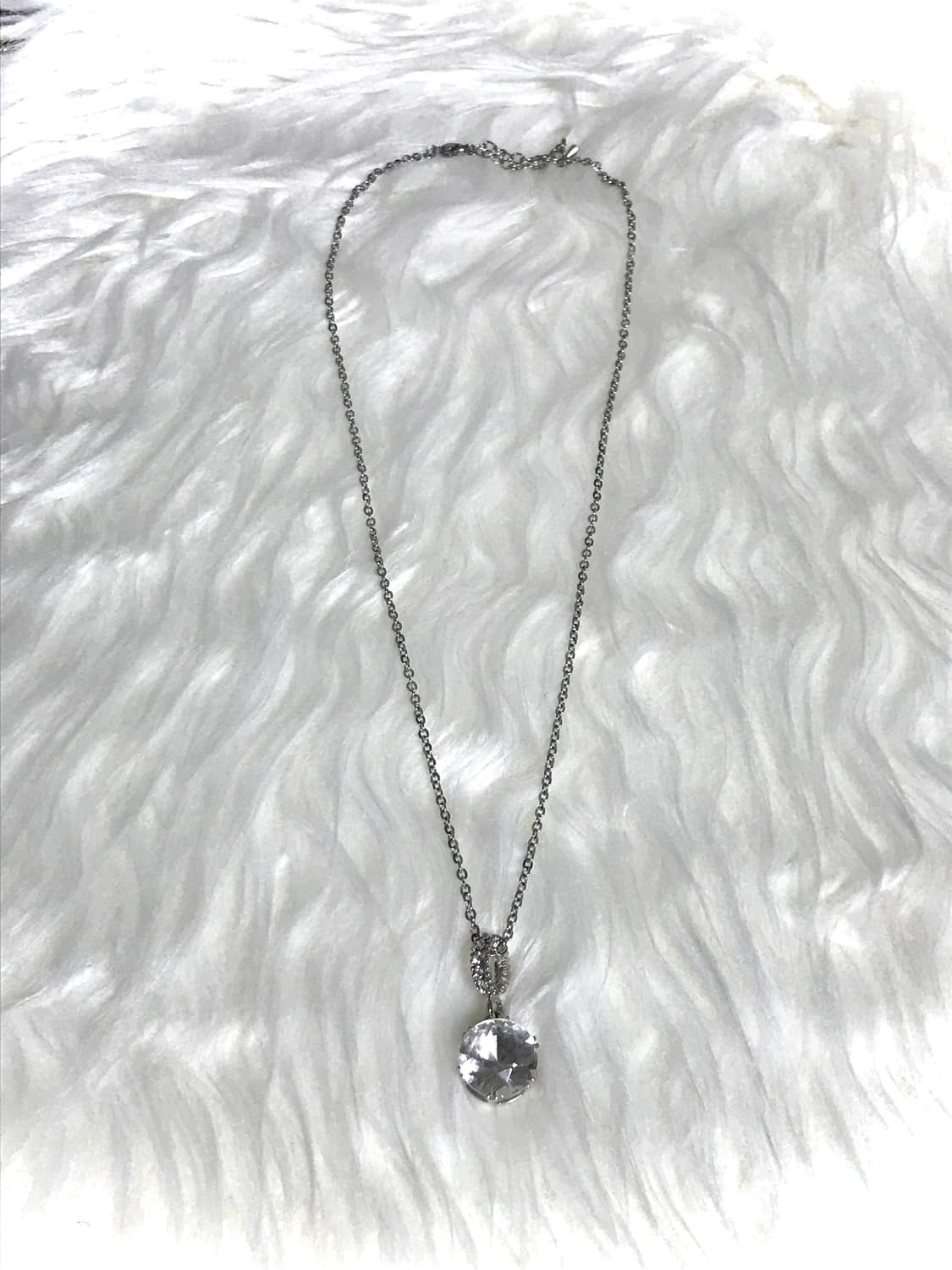 빈티지 크리스탈 공주 갸루 써지컬스틸 체인 목걸이 상품이미지2