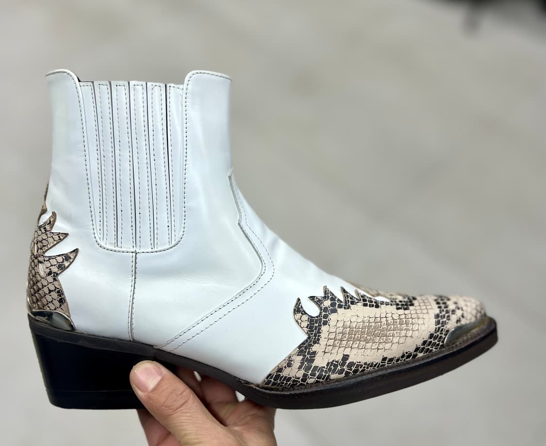 화이트 뱀피 웨스턴부츠 245 상품이미지1