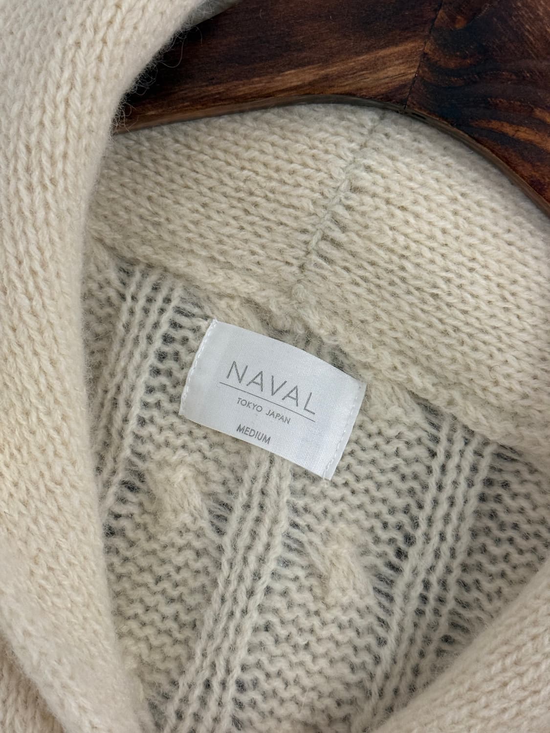 M) NAVAL Tokyo Japan Wool Cable Shawl Ca 상품이미지7