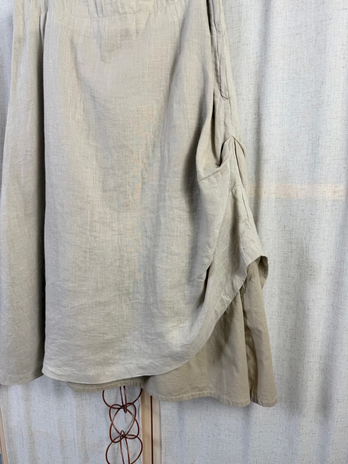 Pour Deux 린넨 셔링 미디스커트 상품이미지5