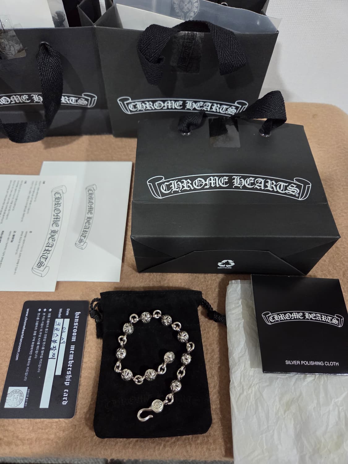 정품 크롬하츠 크로스 링크 팔찌 상품이미지1