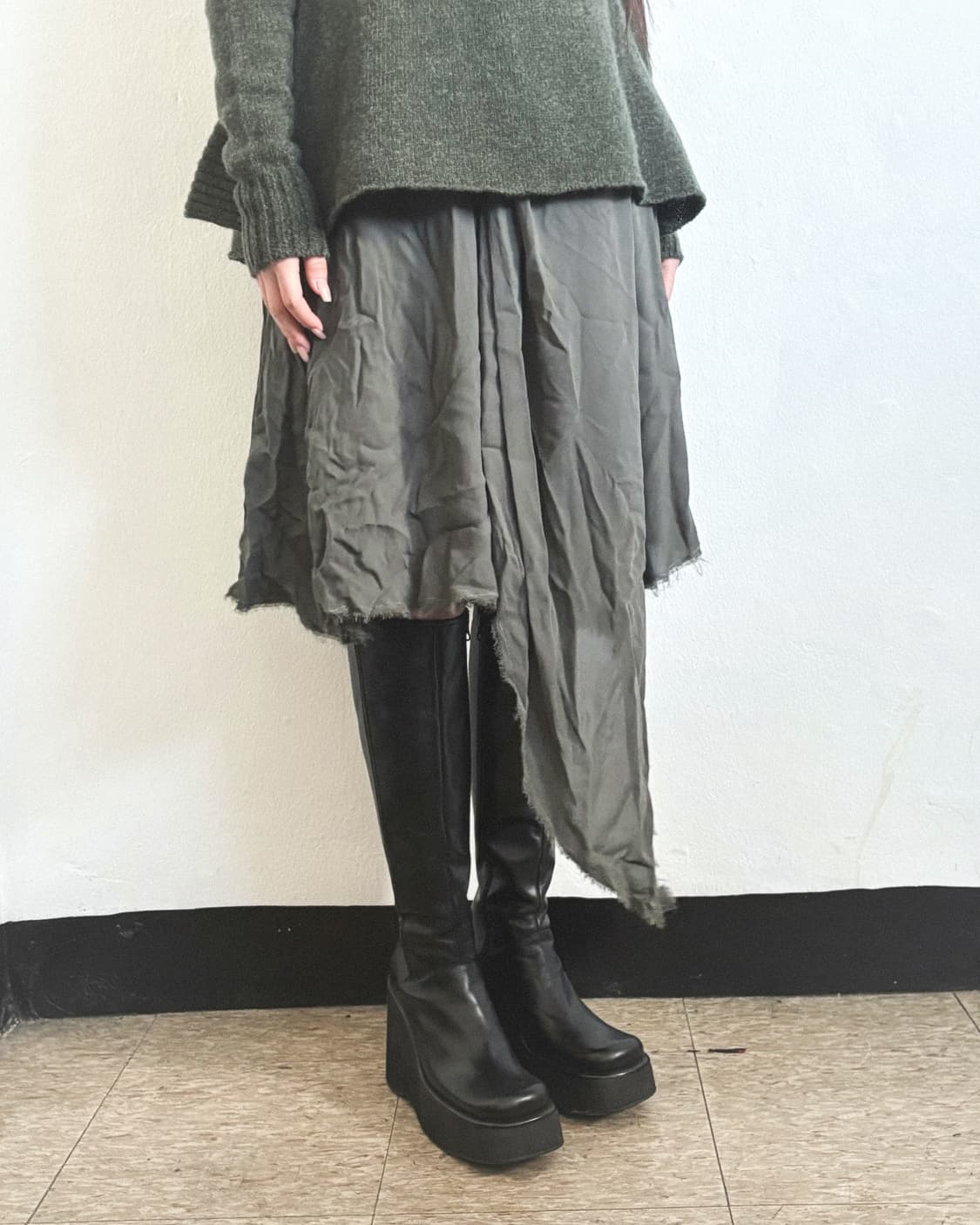 랑방 드레이프 실크 그런지페어리 드레스 상품이미지2