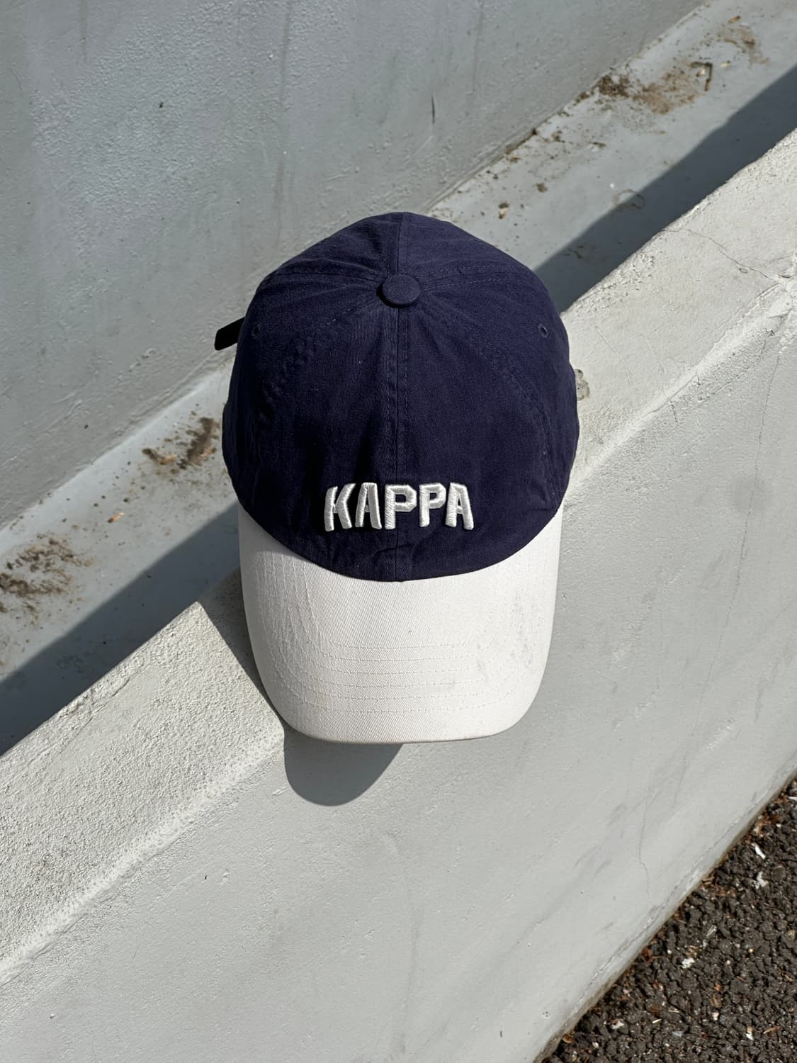 [M-L] 카파 로고 네이비 화이트 투톤 볼캡 모자 상품이미지1
