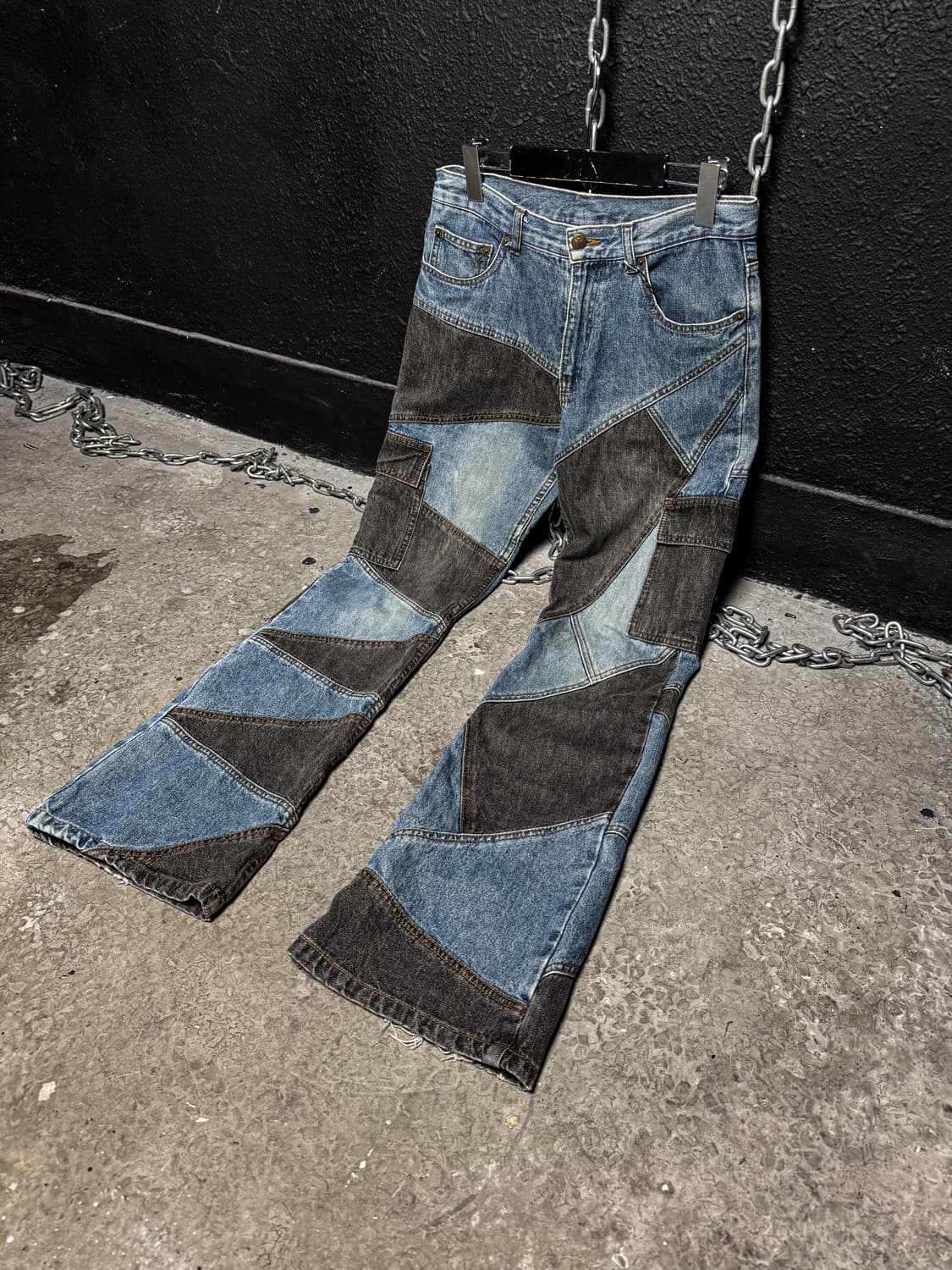 BERNINGS-SHO - Patchwork Contrast Denim  상품이미지1