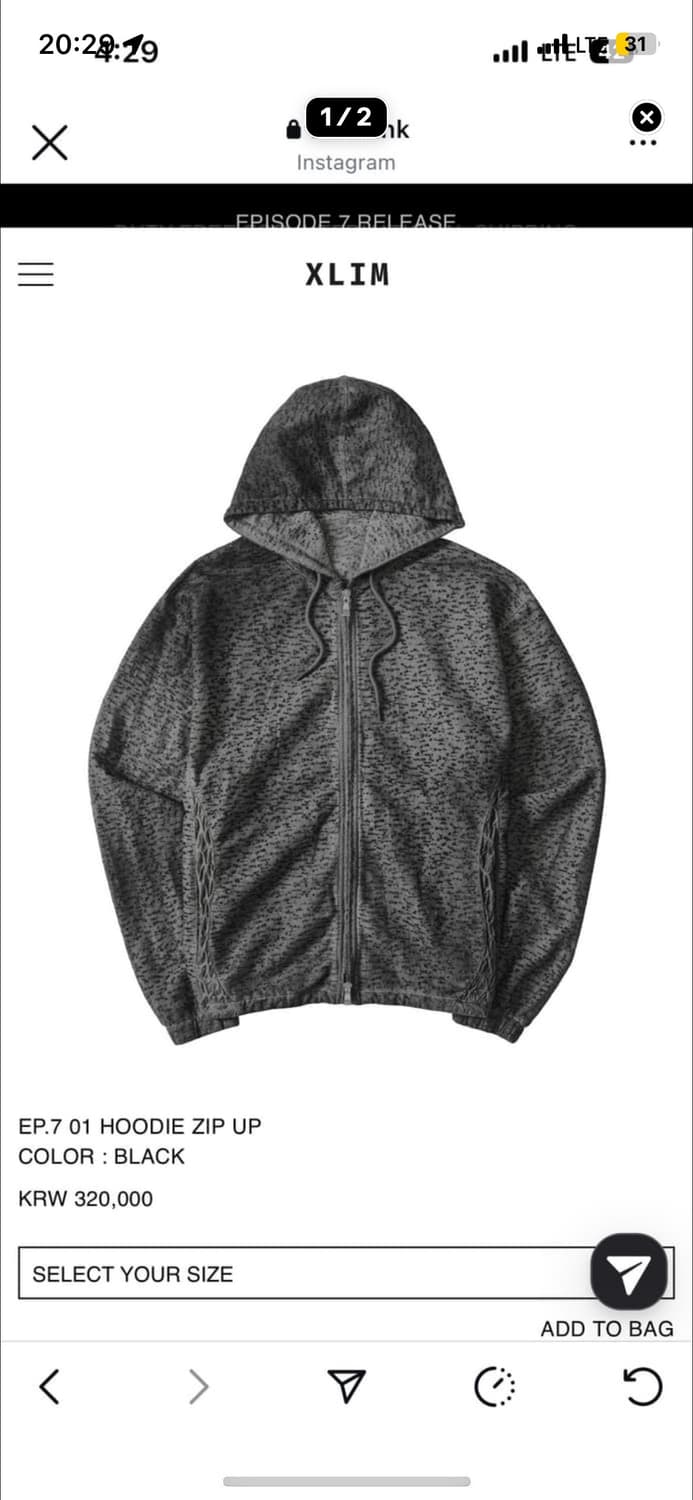 ep7 hoodie zip up 상품이미지1