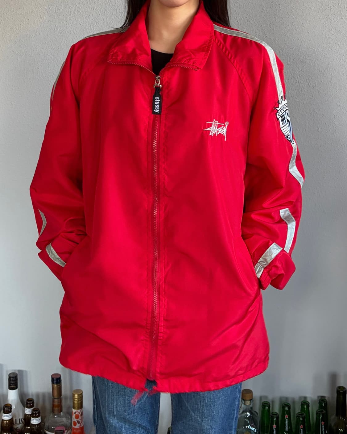 [L]Stussy USA 90s 올드 스투시 스포츠 윈드브레이커 자켓 상품이미지2