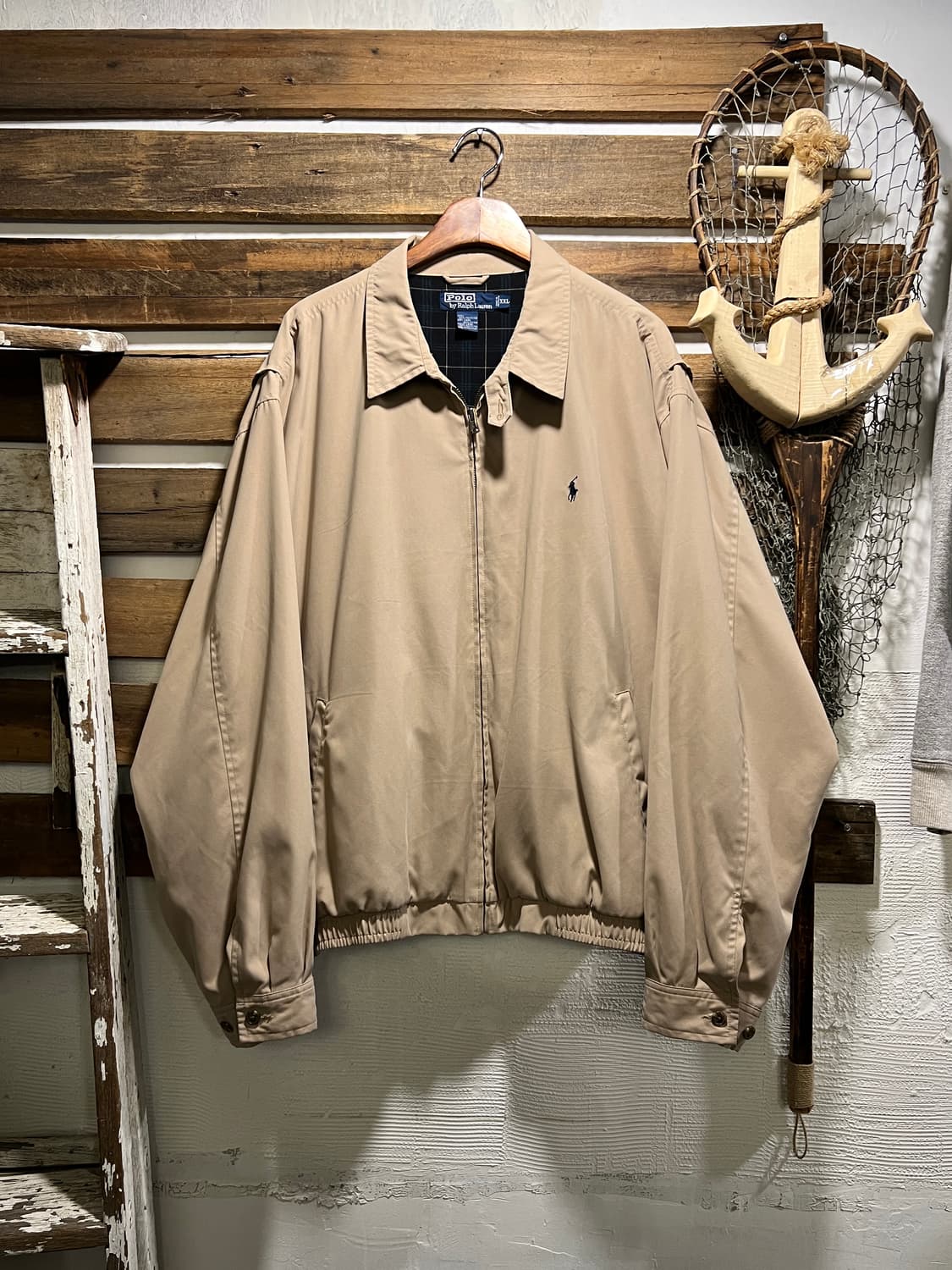 [2XL]폴로 랄프로렌 체크 라이닝 베이지 드리즐러 자켓 상품이미지1