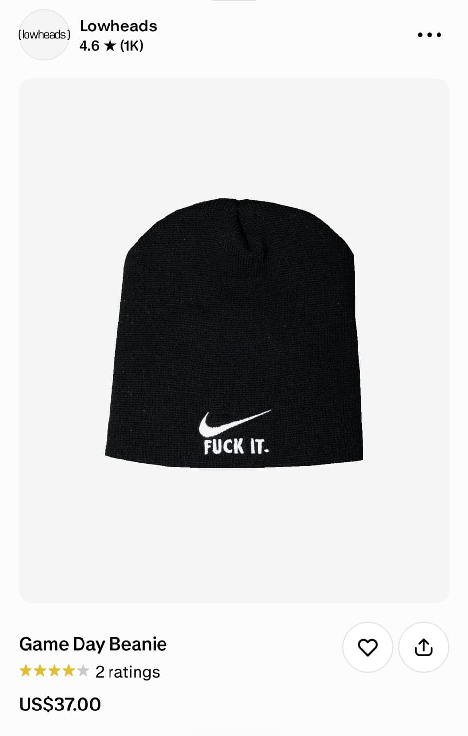 Fuck It 나이키스위시 비니 상품이미지2