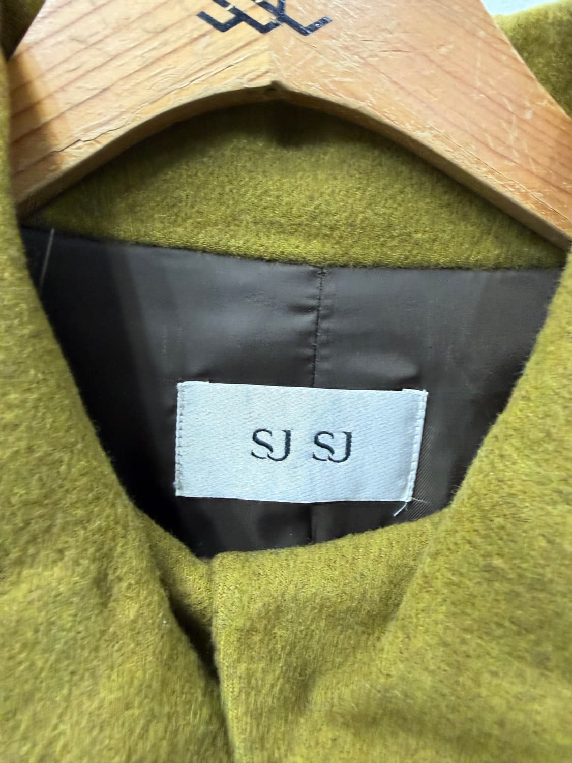 정품) SJ SJ 한섬 올리브색 모직 코트 55-66 상품이미지5