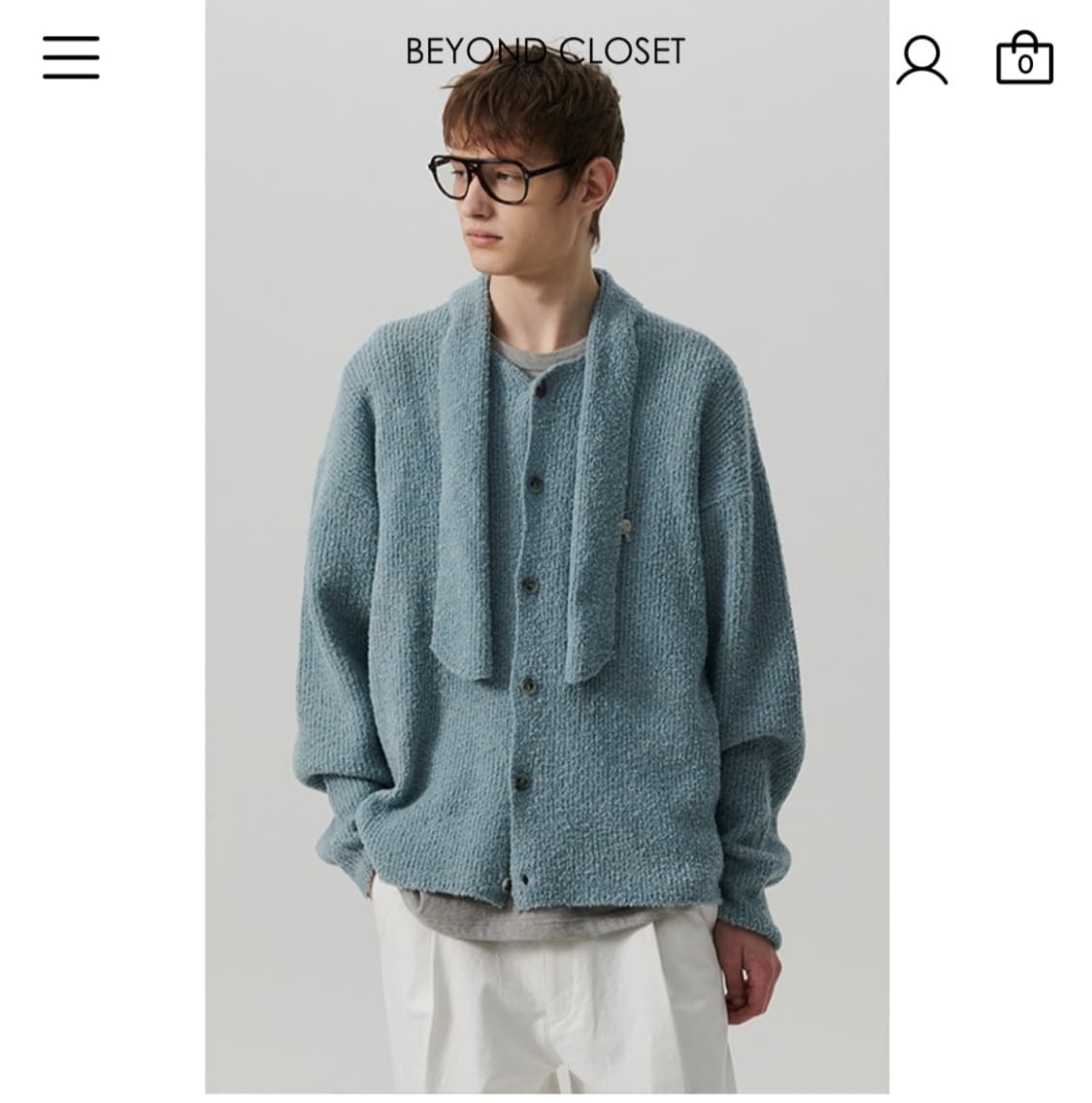 [COLLECTION LINE] 타이 디테일 빈티지 메 달 니트 가디건 상품이미지2