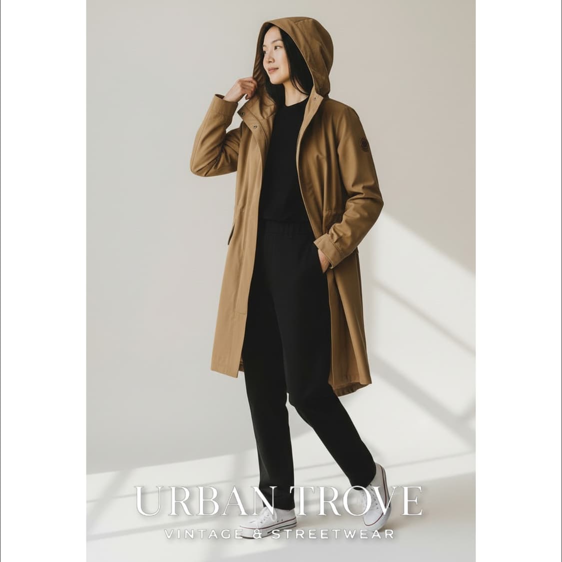 바스키아 3.5레이어 방수 후드 롱코트 90 상품이미지3