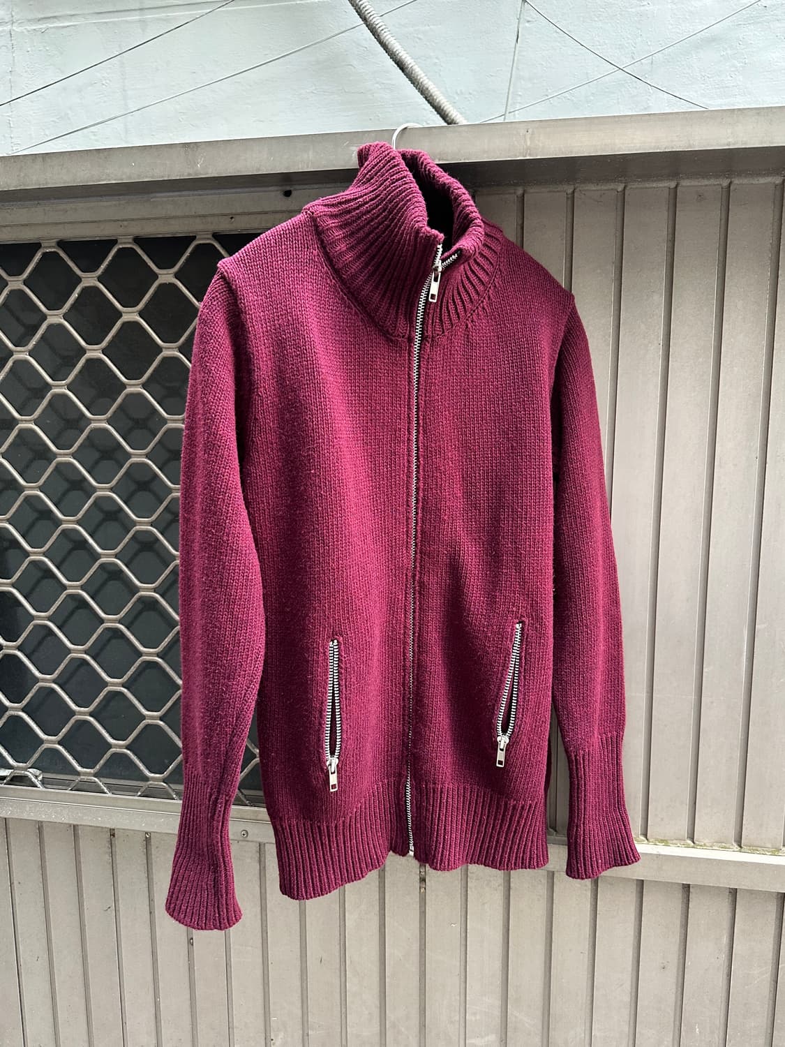 Warehouse wine knit zip up 상품이미지4