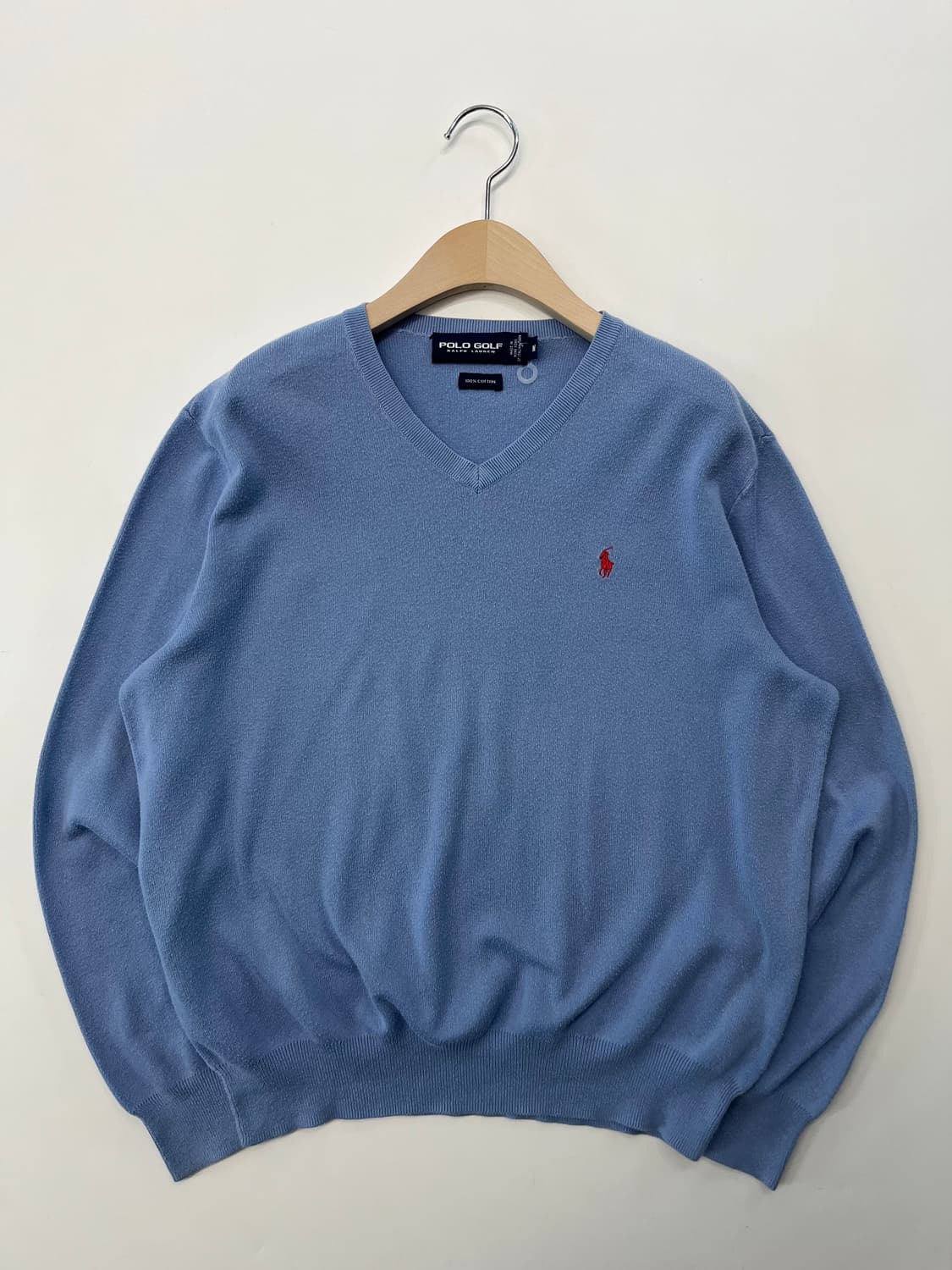 Polo 폴로 랄프로렌 골프 피마코튼 스카이블루 브이넥 니트 상품이미지3