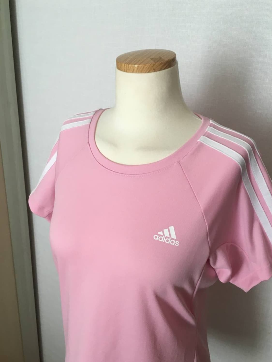 일본빈티지 쿨핑크 삼선 아디다스 반팔티 핀터깔 핑흰 상품이미지5