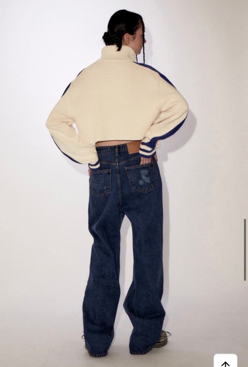 레스트앤레크레이션 RR 로고 와이드 진 데님 팬츠 상품이미지3