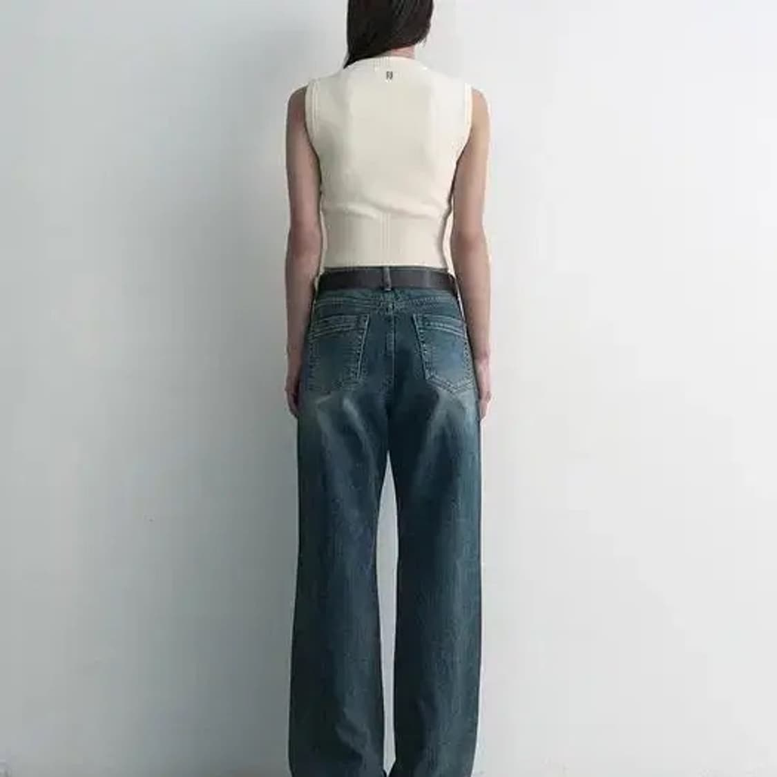 *해외출국으로 판매중단예정* 스튜디오테이블 스트레이트 데님 팬츠 상품이미지4