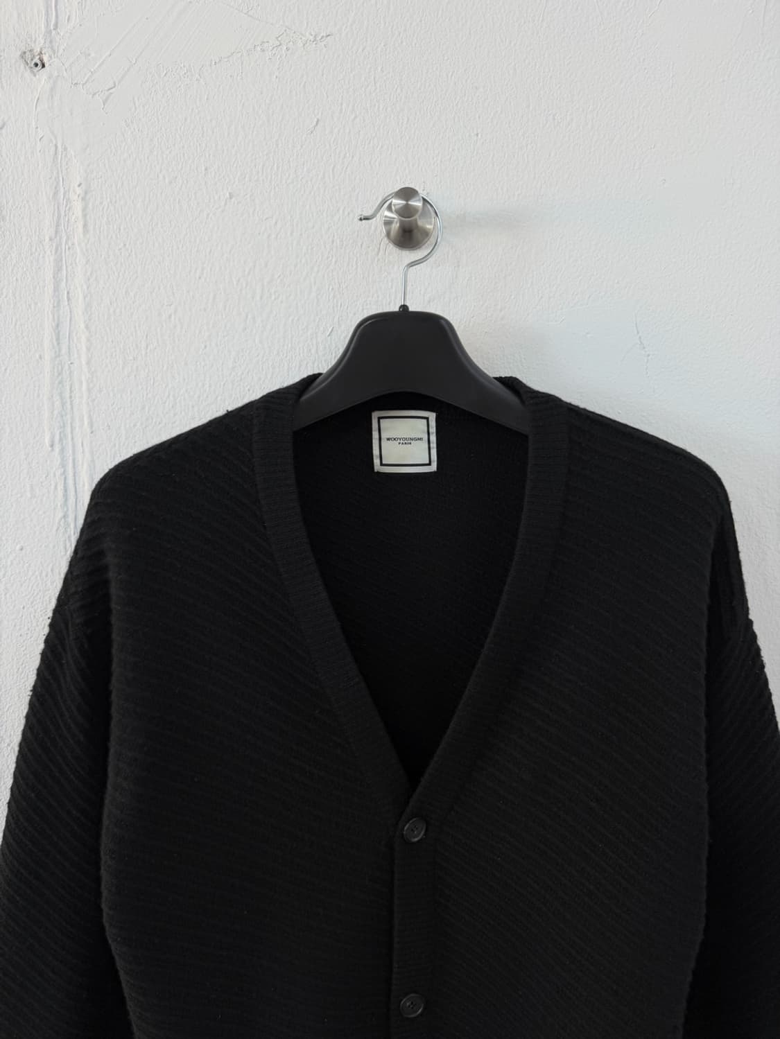 우영미 사선 니트 가디건 상품이미지3