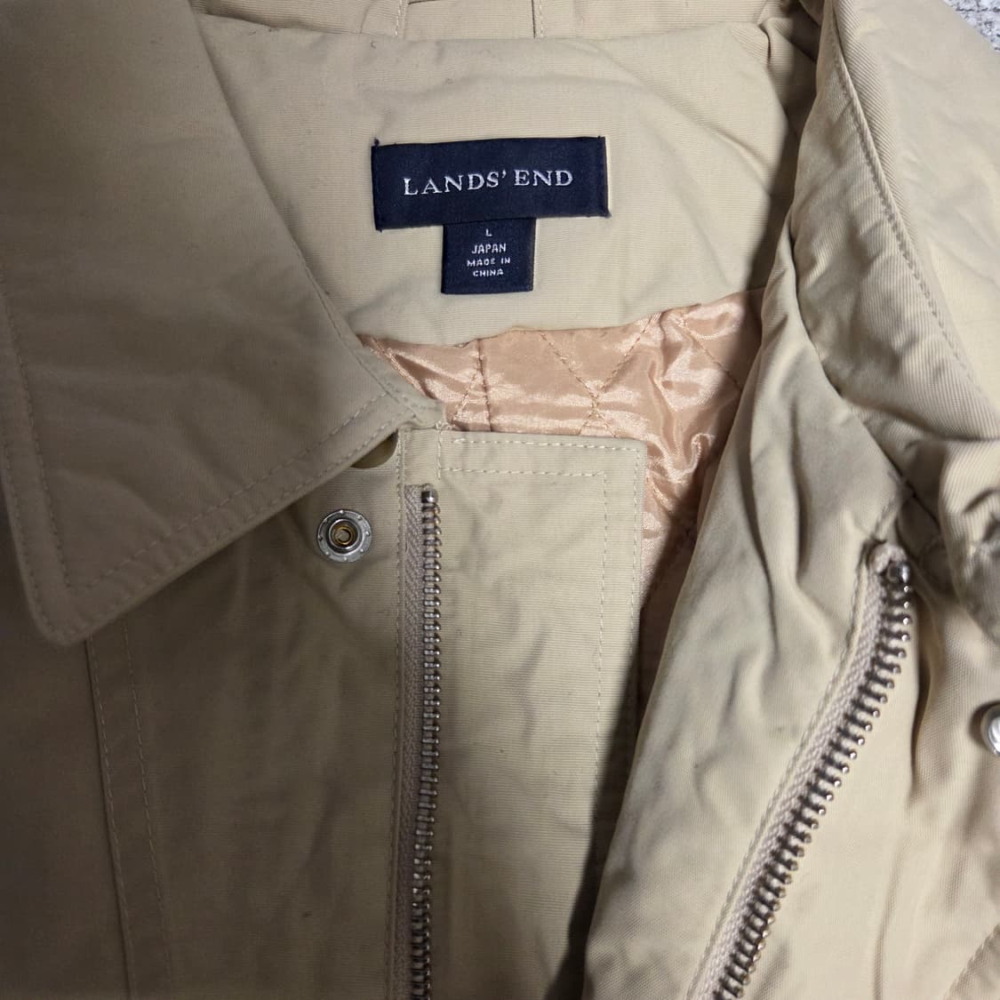 랜즈엔드 일본판 퀄팅 롱코트 L(100) 상품이미지4