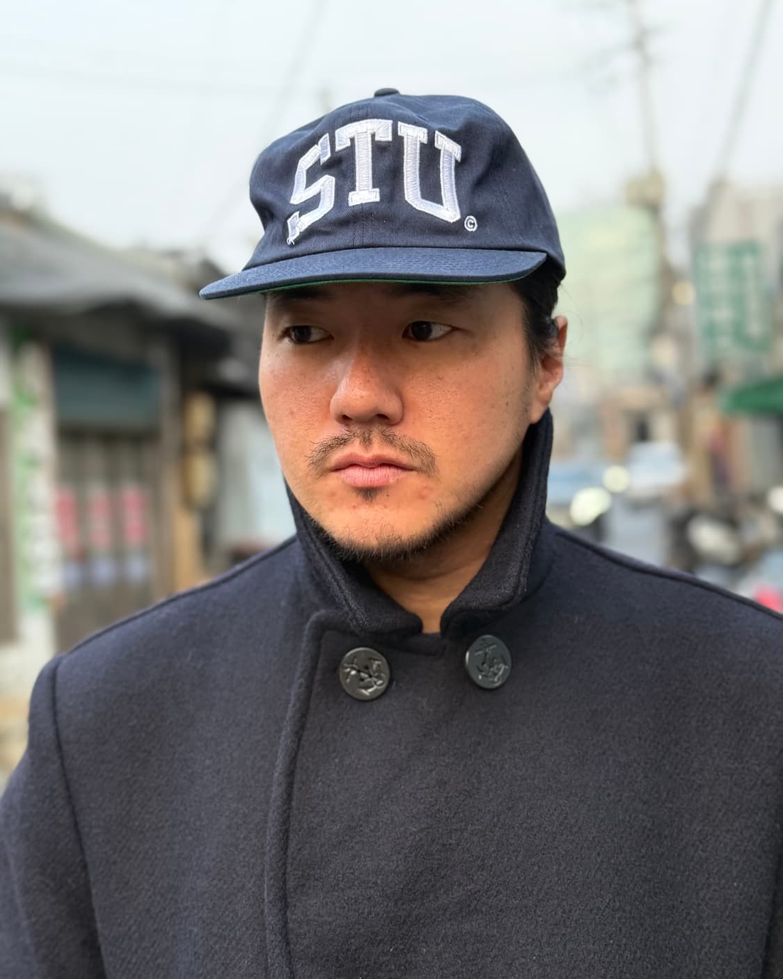 스투시 재팬 STU 아치 스트랩백 캡 네이비 OS 상품이미지8