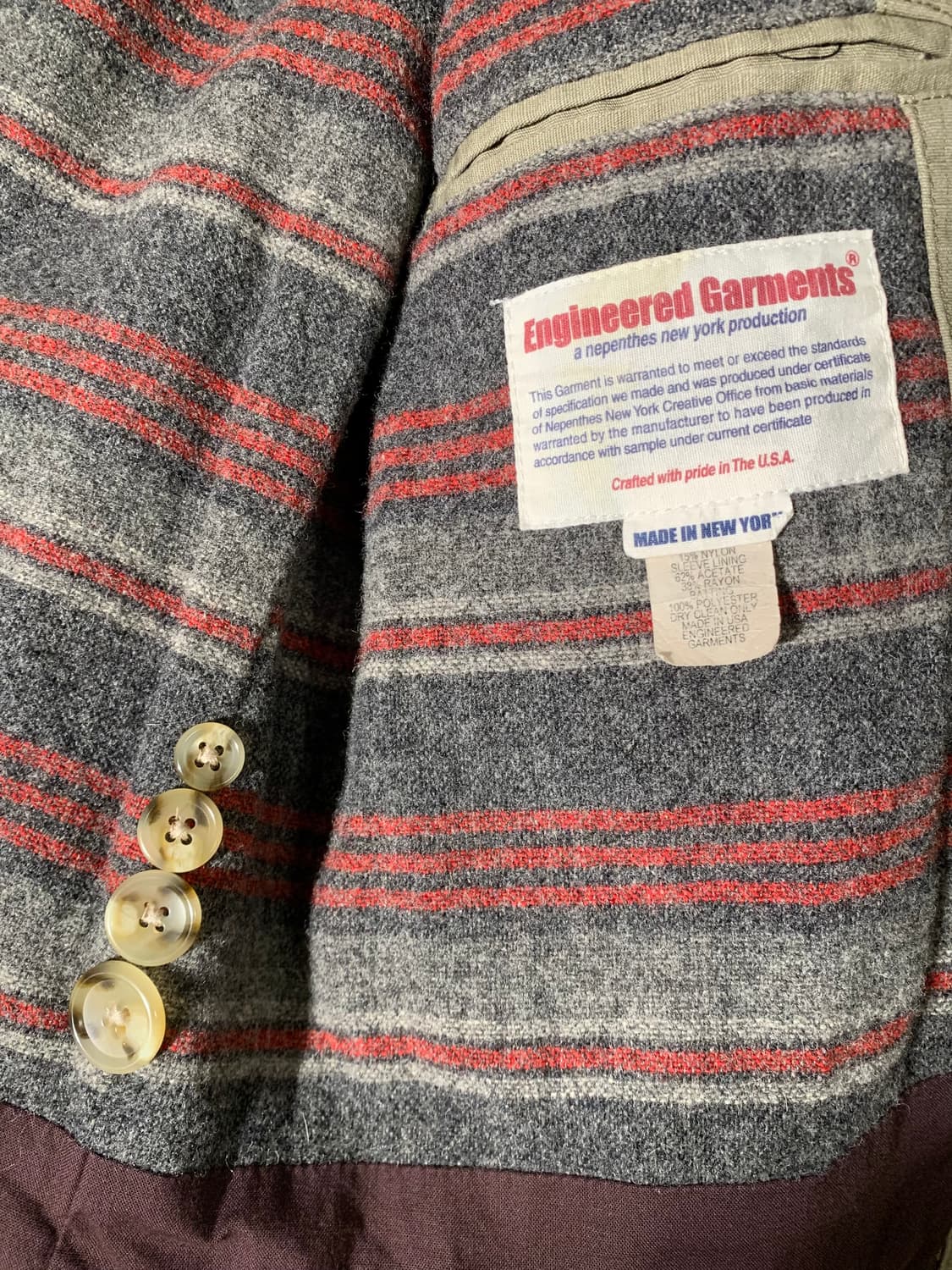 엔지니어드가먼츠 버클카라 베이지 피코트 자켓 상품이미지4