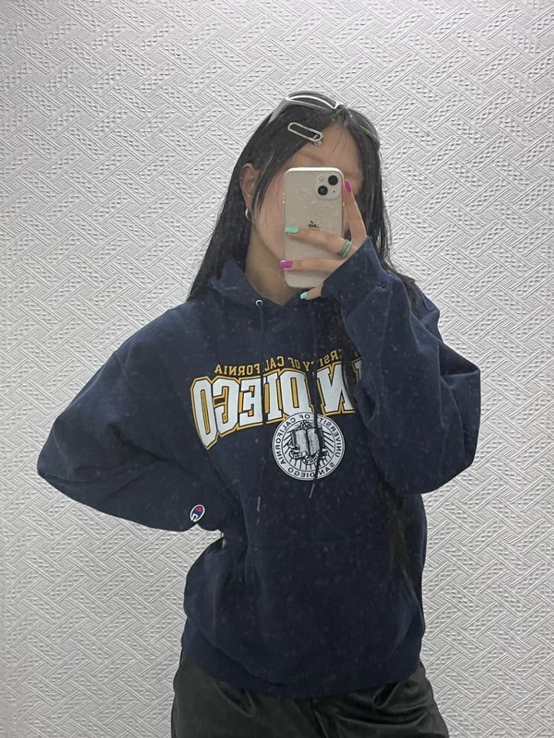 챔피온 올드스쿨 빈티지 샌디에고 약기모 후드티 M C06842 상품이미지2