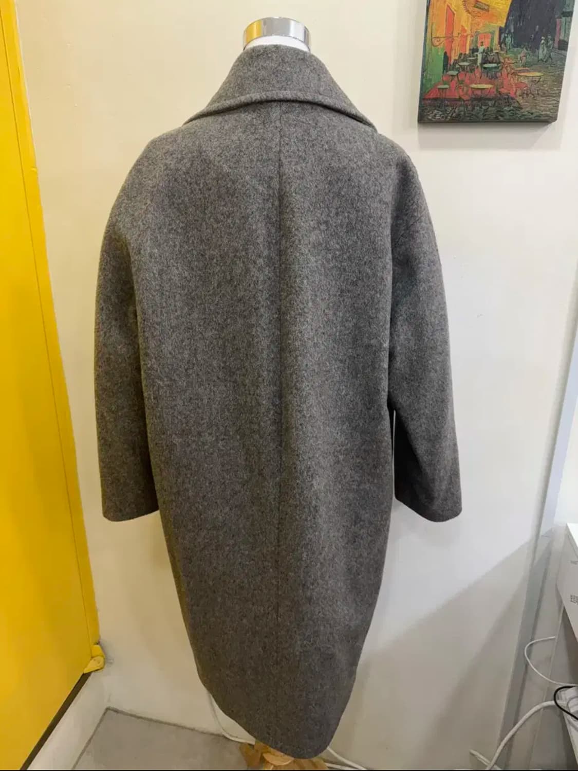 PLA 플라스틱아일랜드 울90 레터링 오버핏코트 상품이미지5